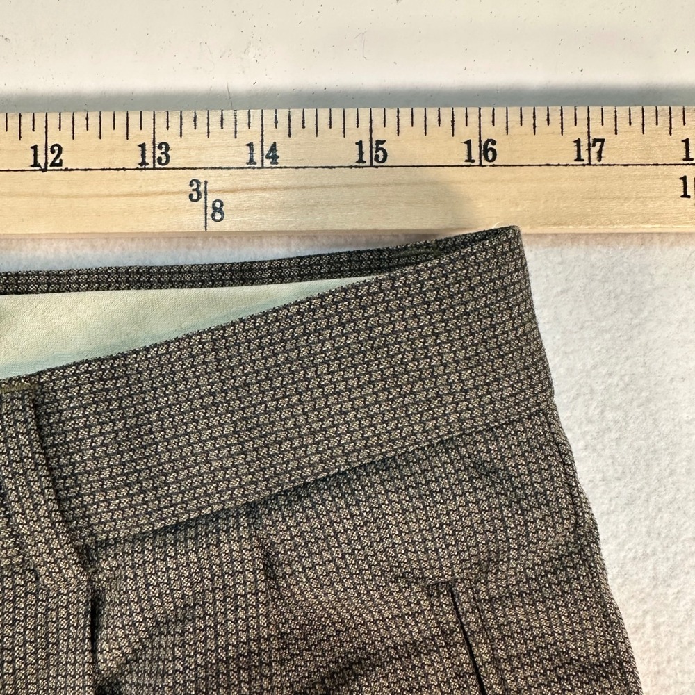 Louis Raphael Mens Brown Micro Houndstooth Pleated Cuffed Dress Pants 32x32 - Picture 2 of 9